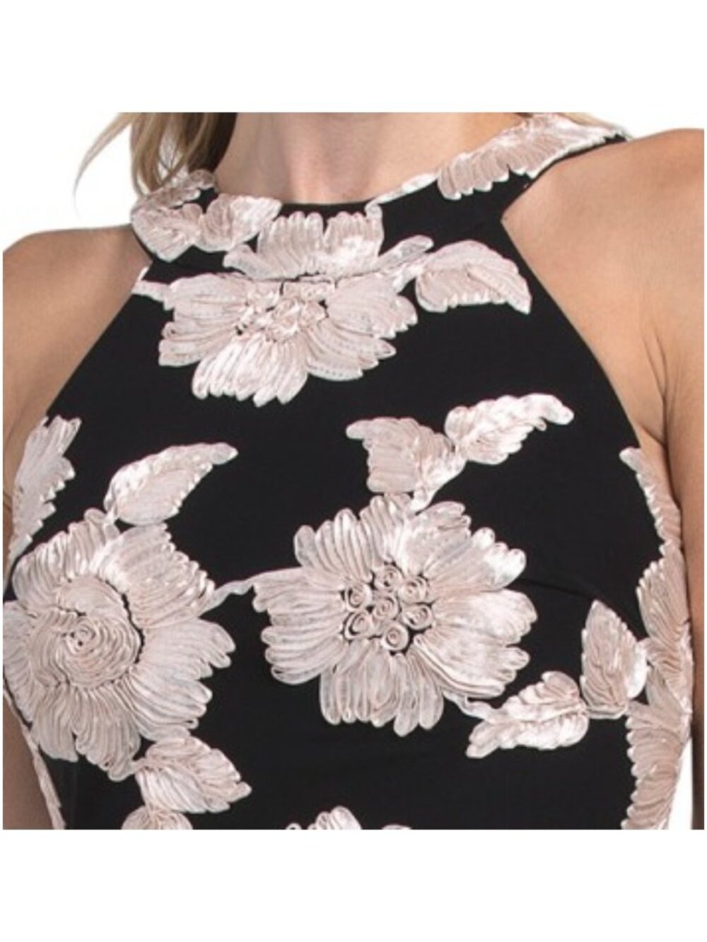 BETSY & ADAM Floral Soutache Gown - Picture 4 of 5